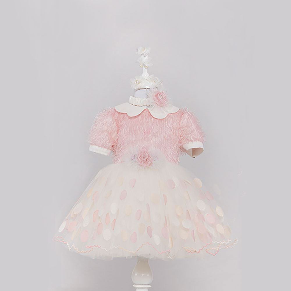 Pamina svečani komplet za bebe devojčice haljina + traka 19909_roze