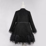 Pamina svečani komplet za devojčice haljina + kaput crni 19796