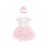 Pamina svečani komplet za bebe devojčice haljina+ukras za kosu L030093PR roze