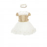 Pamina svečani komplet za bebe devojčice haljina+ukras za kosu bež L030113PR