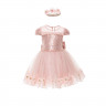 Pamina svečani komplet za bebe devojčice haljina+ukras za kosu L030113PR roze